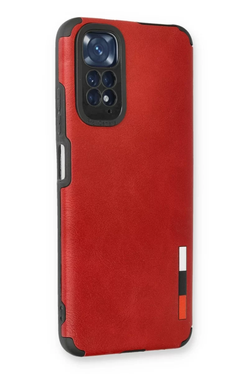 Newface Xiaomi Redmi Note 11 Kılıf Loop Deri Silikon - Kırmızı