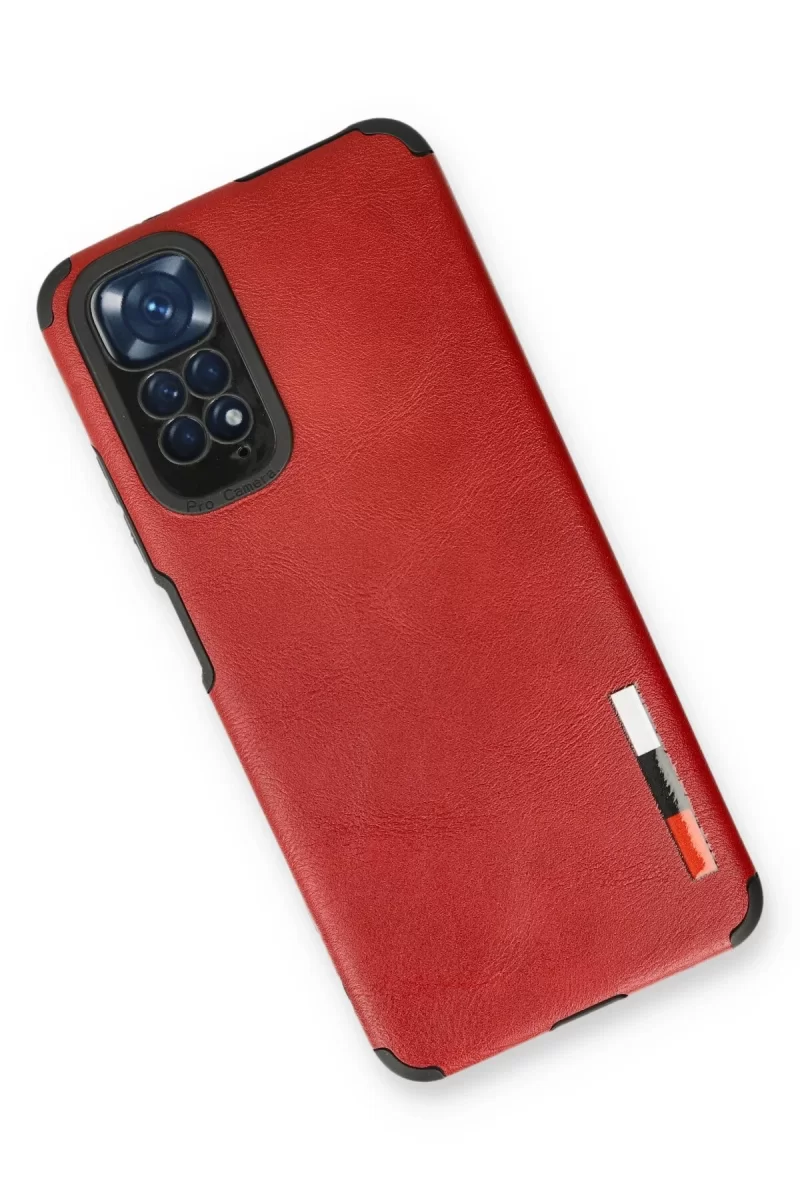 Newface Xiaomi Redmi Note 11 Kılıf Loop Deri Silikon - Kırmızı