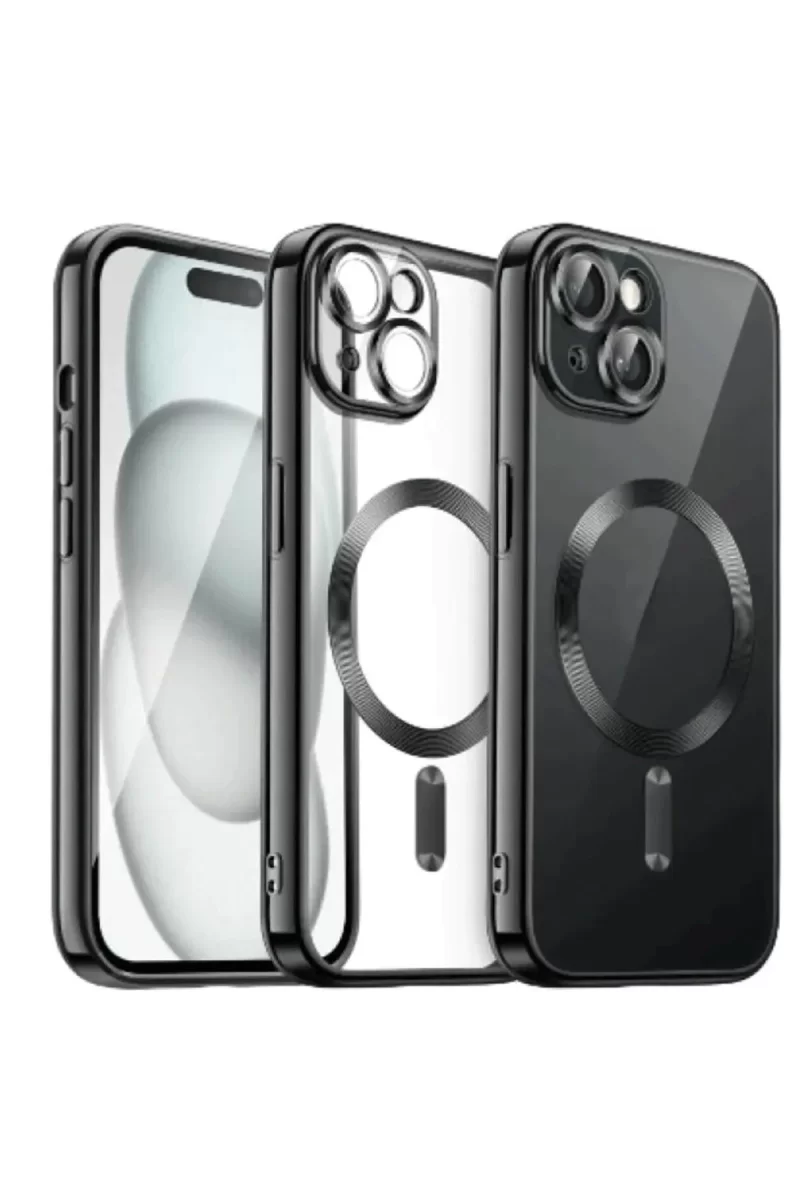 Newface Apple iPhone 15 Kılıf Kross Magneticsafe Kapak - Siyah