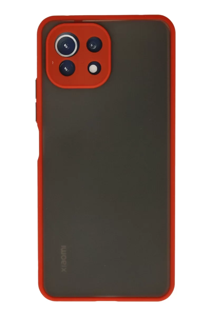 Newface Xiaomi Mİ 11 Lite Kılıf Montreal Silikon Kapak - Kırmızı