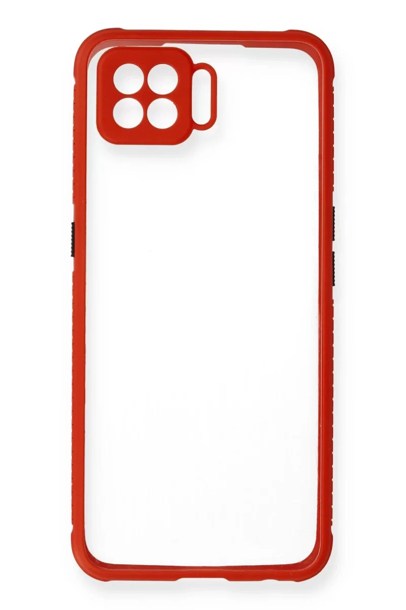 Newface Oppo A73 Kılıf Miami Şeffaf Silikon - Kırmızı