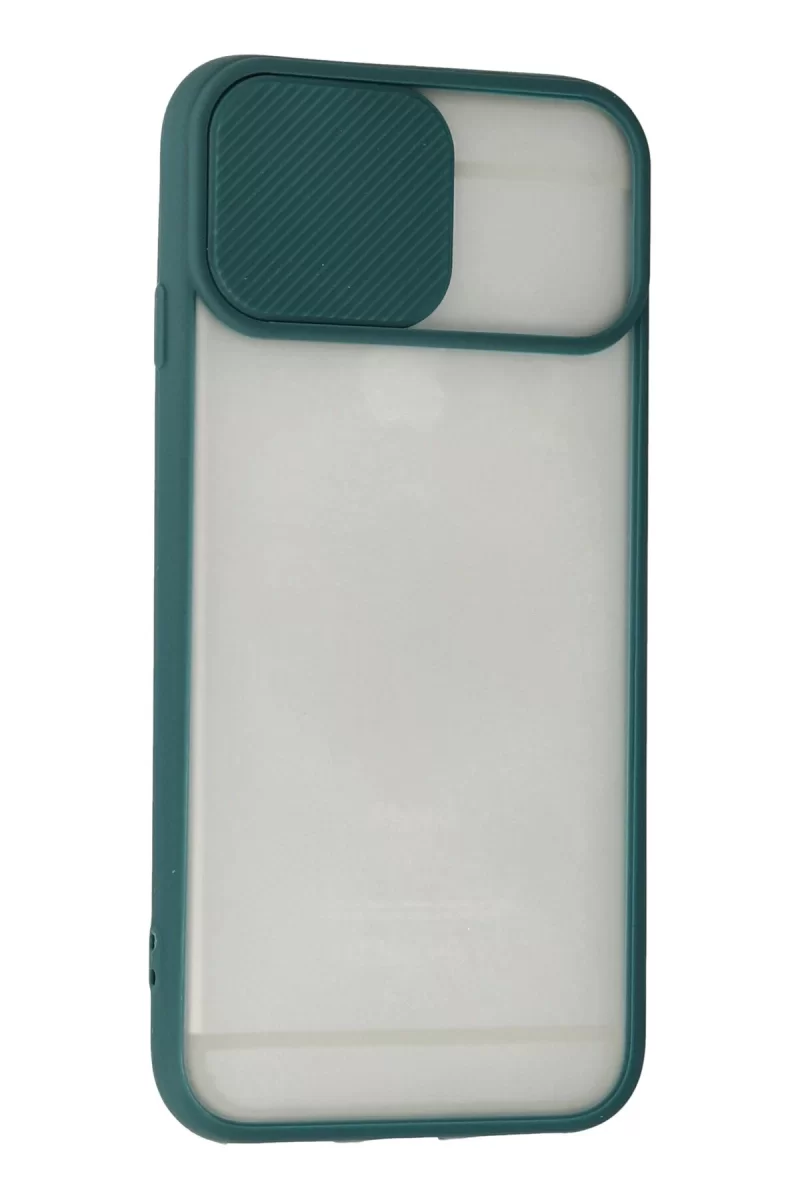 Newface Apple iPhone 6 Plus Kılıf Palm Buzlu Kamera Sürgülü Silikon - Yeşil