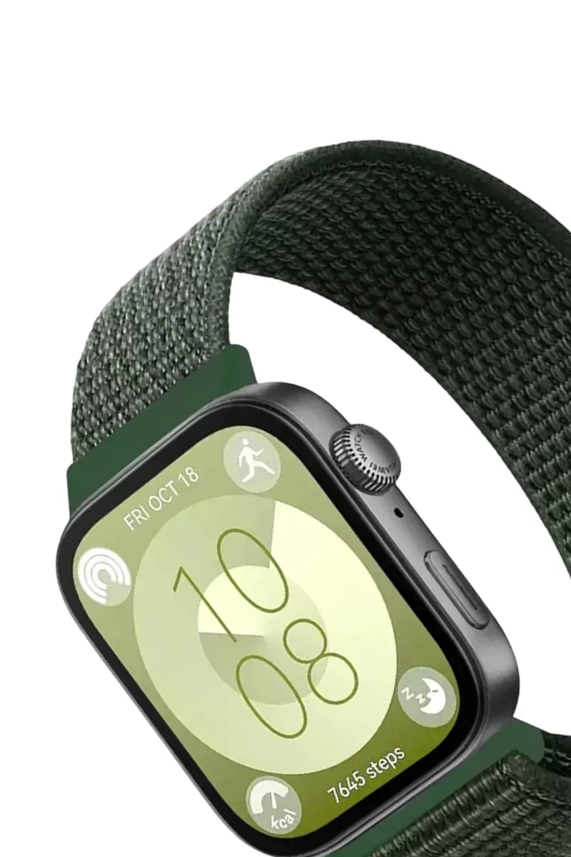 Newface Huawei Fit 4 Hasırlı Cırtcırtlı Kordon - Koyu Yeşil