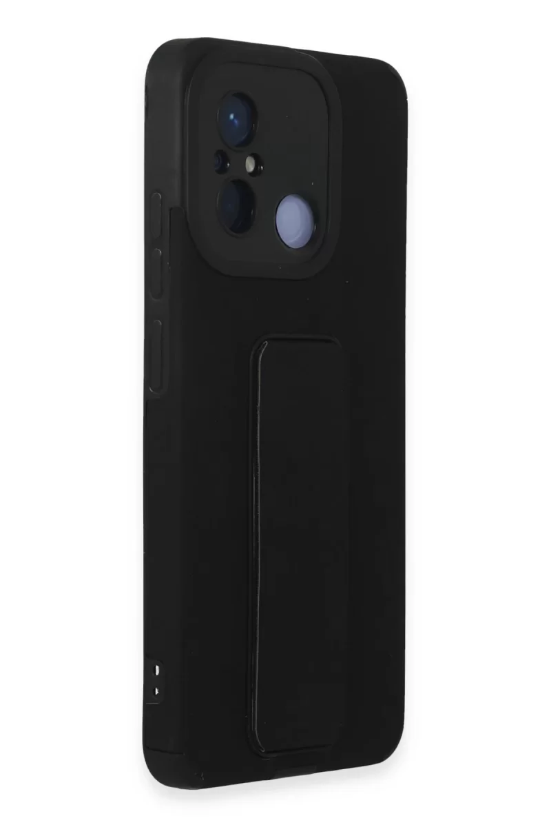 Newface Xiaomi Redmi 12C Kılıf Mega Standlı Silikon - Siyah