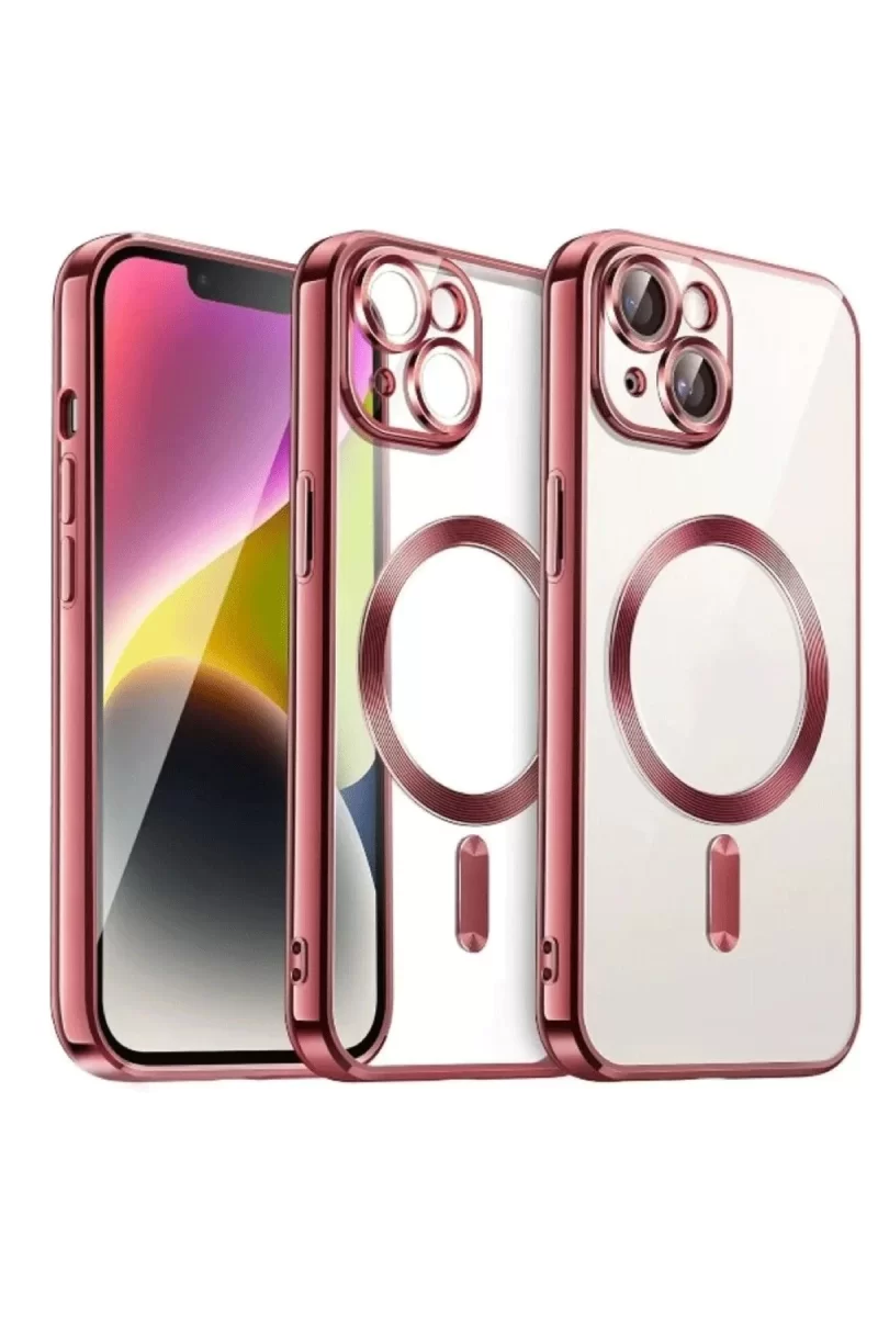 Newface Apple iPhone 15 Kılıf Kross Magneticsafe Kapak - Kırmızı