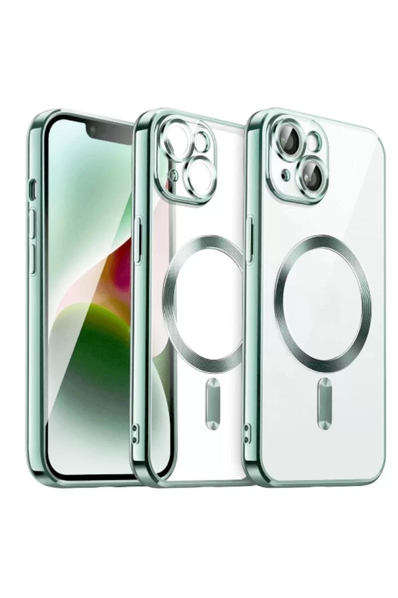 Newface Apple iPhone 15 Kılıf Kross Magneticsafe Kapak - Koyu Yeşil