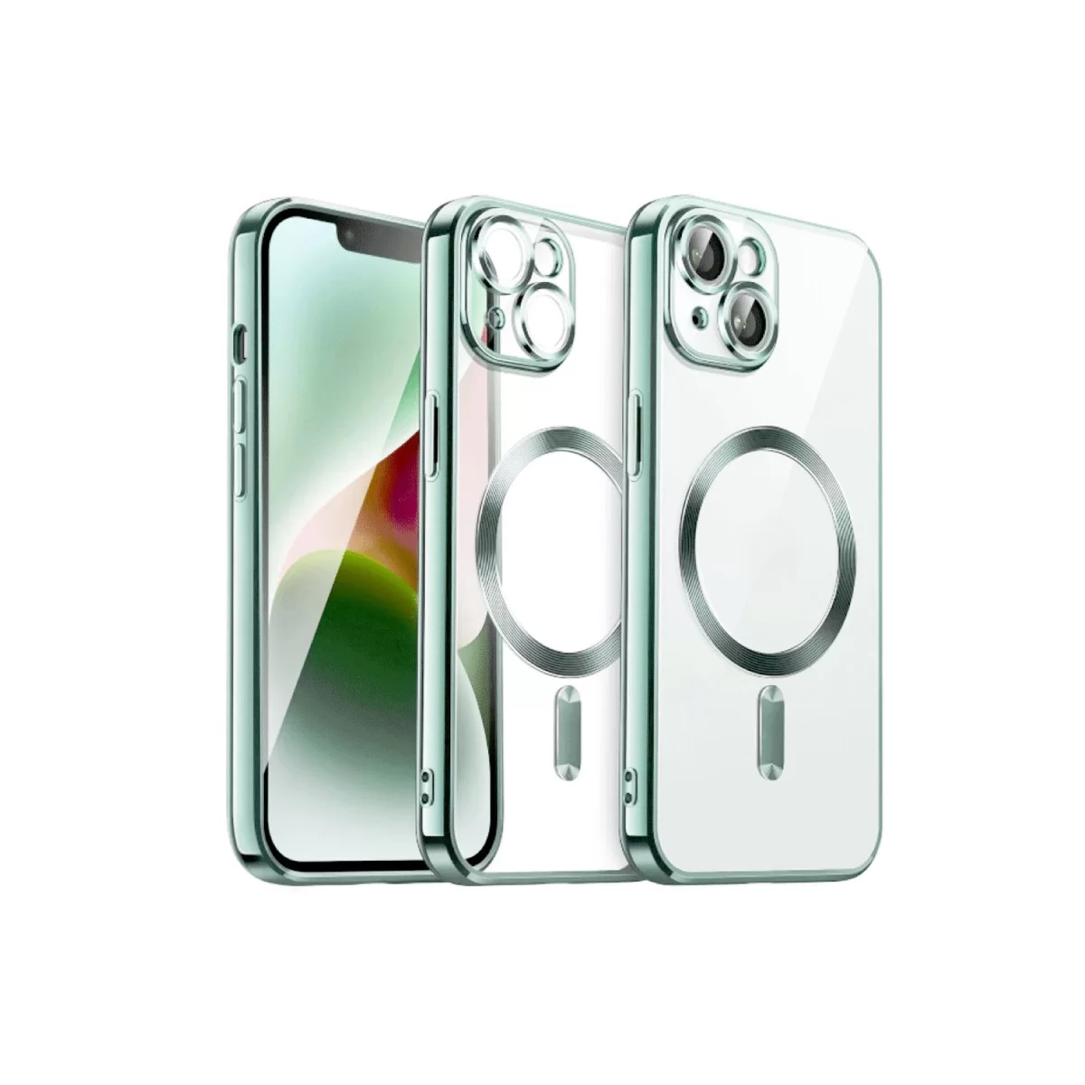 Newface Apple iPhone 15 Kılıf Kross Magneticsafe Kapak - Koyu Yeşil