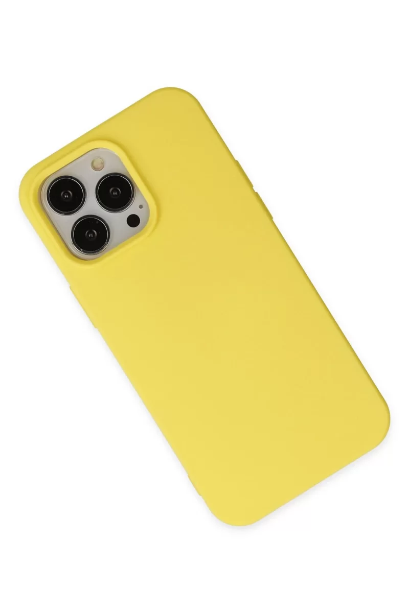 Newface Apple iPhone 15 Pro Kılıf Nano içi Kadife Silikon - Sarı