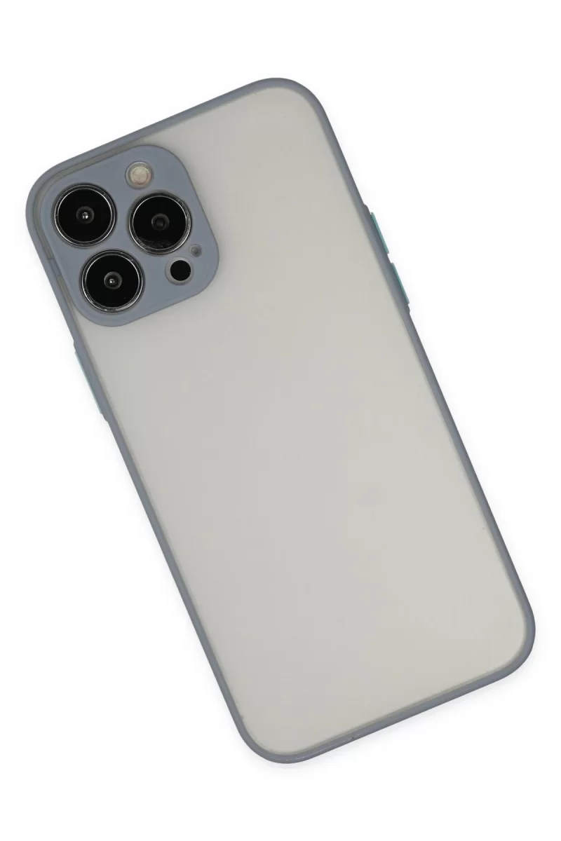 Newface Apple iPhone 15 Pro Max Kılıf Montreal Silikon Kapak - Gri