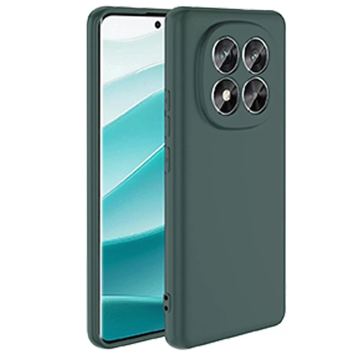 Newface Xiaomi Redmi Note 14 Pro 5G Kılıf Nano içi Kadife Silikon - Koyu Yeşil