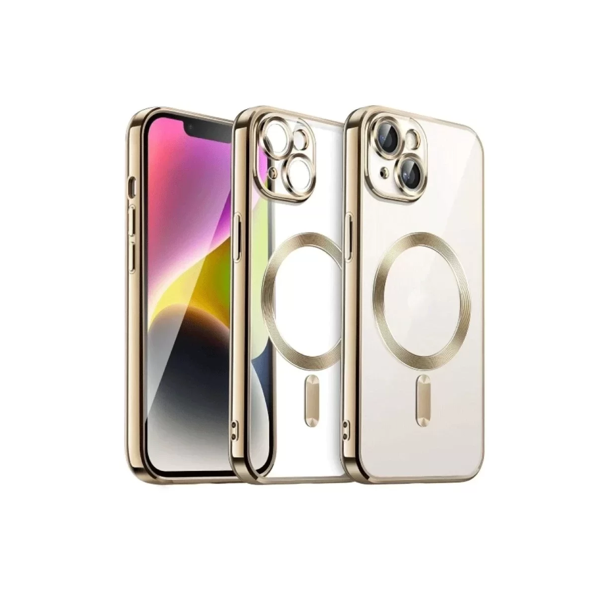 Newface Apple iPhone 15 Kılıf Kross Magneticsafe Kapak - Gold