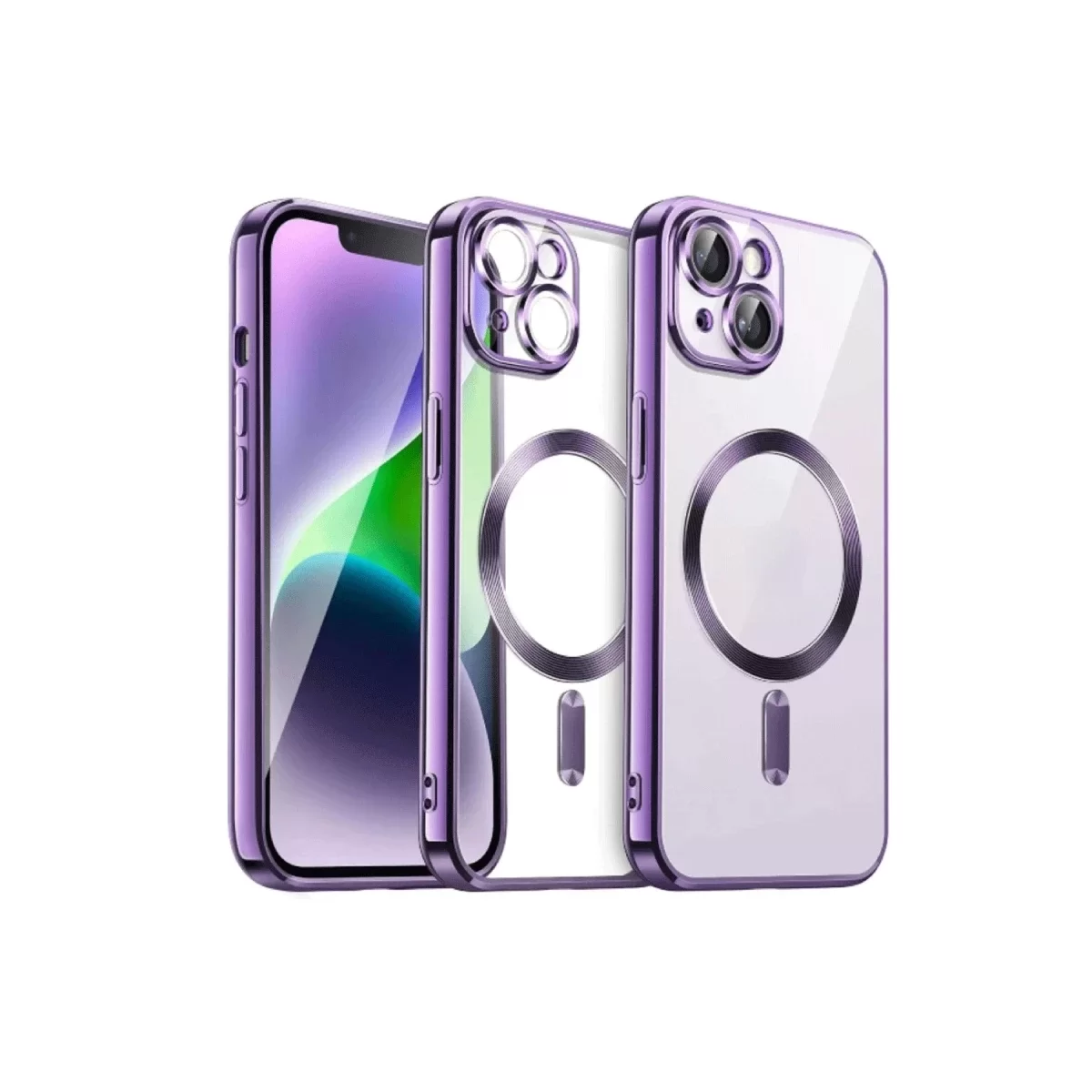 Newface Apple iPhone 15 Kılıf Kross Magneticsafe Kapak - Mor