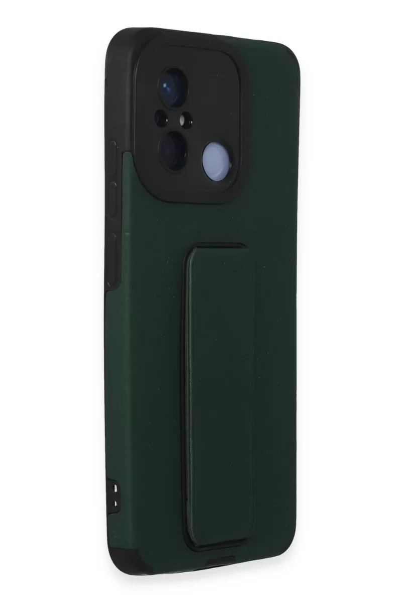 Newface Xiaomi Redmi 12C Kılıf Mega Standlı Silikon - Yeşil