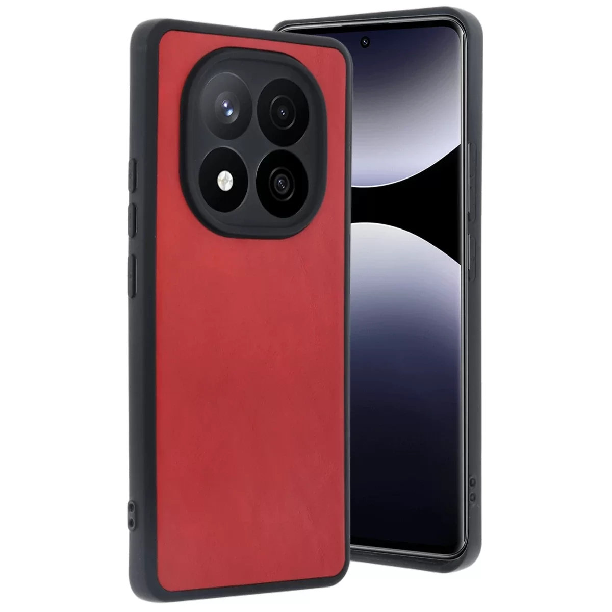 Newface Xiaomi Redmi Note 14 Pro 5G Kılıf Aras Deri Kapak - Kırmızı