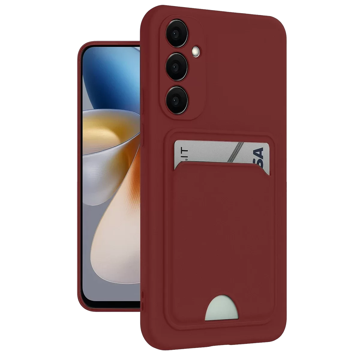 Newface Samsung Galaxy M15 Kelvin Kartvizitli Silikon - Bordo