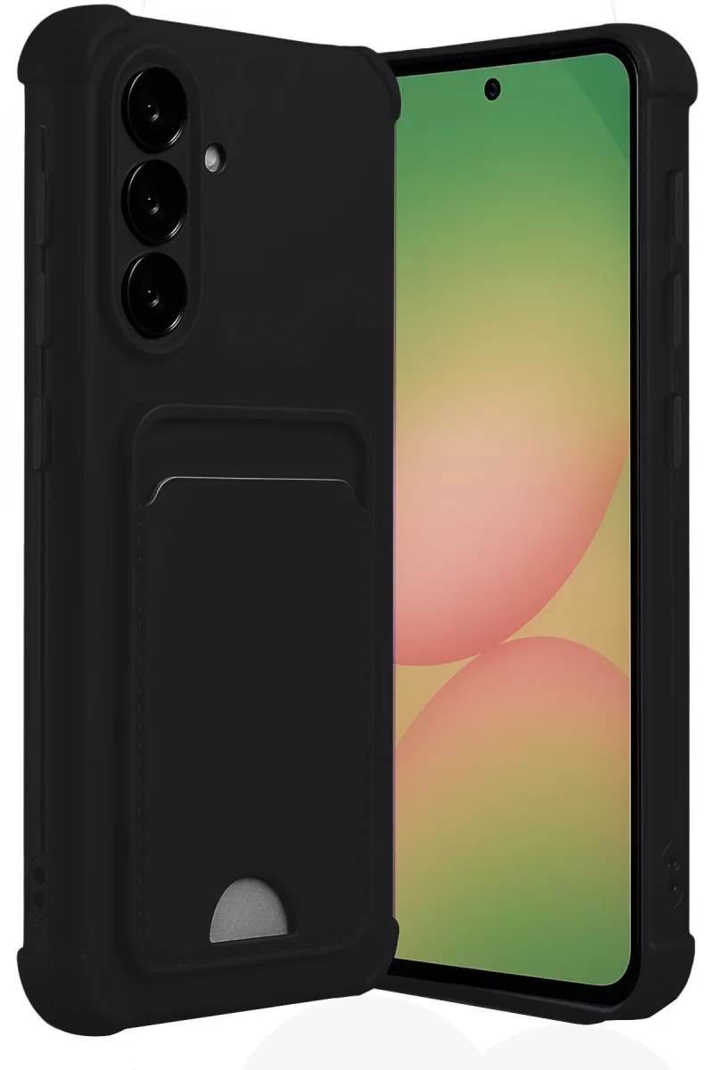 Newface Samsung Galaxy A56 Kılıf Kelvin Kartvizitli Silikon - Siyah