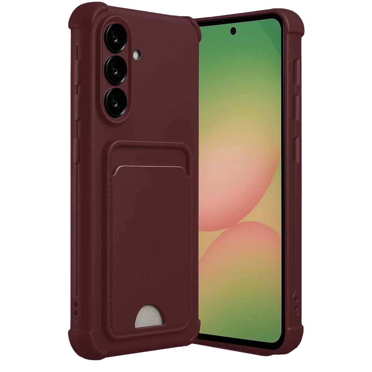 Newface Samsung Galaxy A56 Kılıf Kelvin Kartvizitli Silikon - Bordo