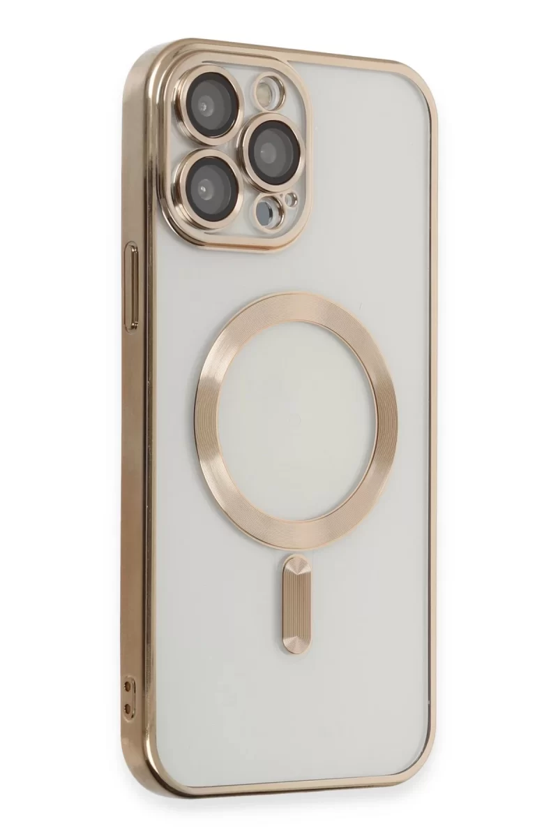 Newface Apple iPhone 15 Pro Kılıf Kross Magneticsafe Kapak - Gold