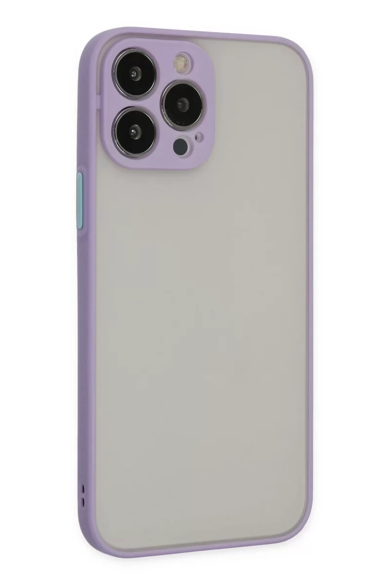 Newface Apple iPhone 15 Pro Max Kılıf Montreal Silikon Kapak - Mor