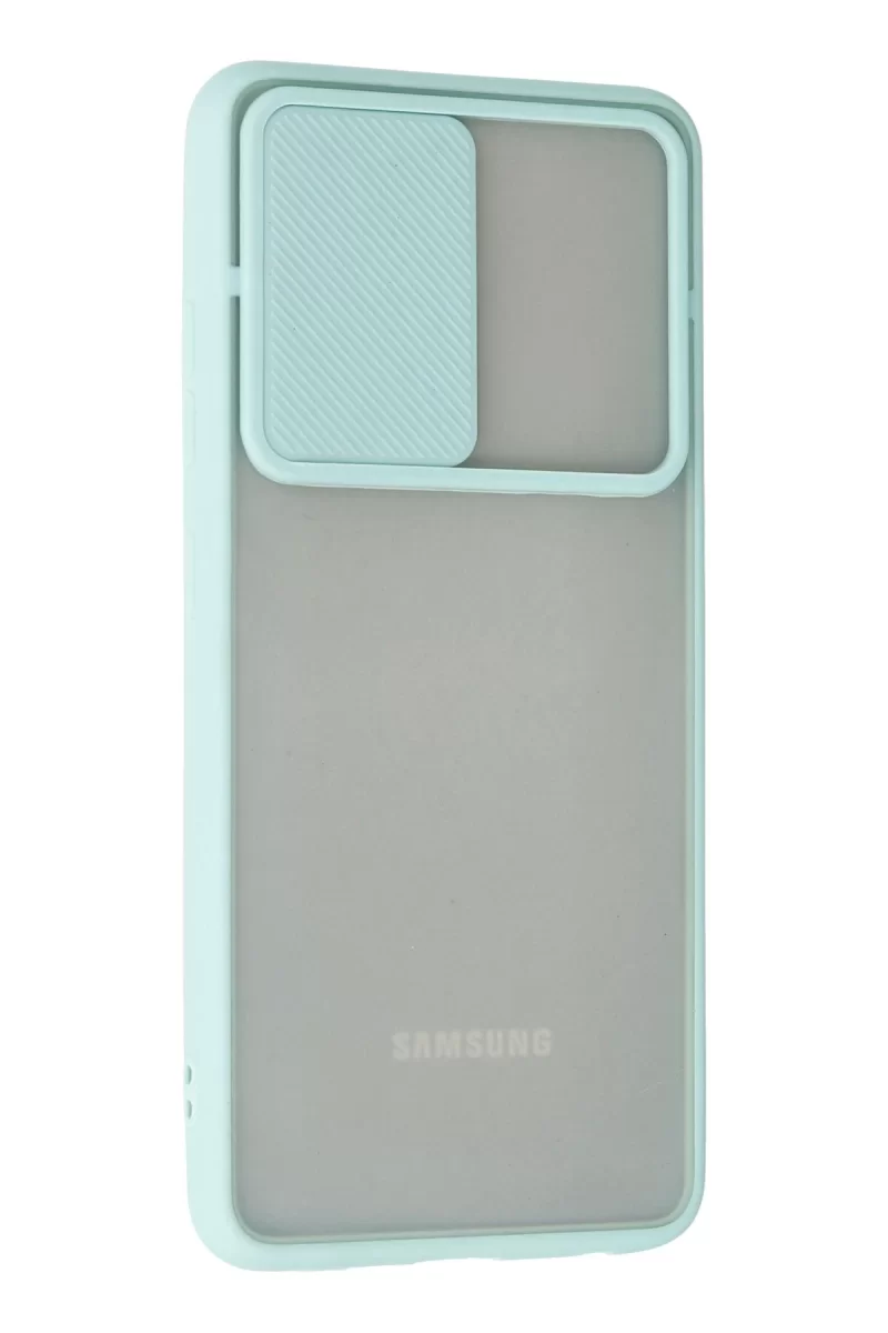 Newface Samsung Galaxy A32 Kılıf Palm Buzlu Kamera Sürgülü Silikon - Turkuaz