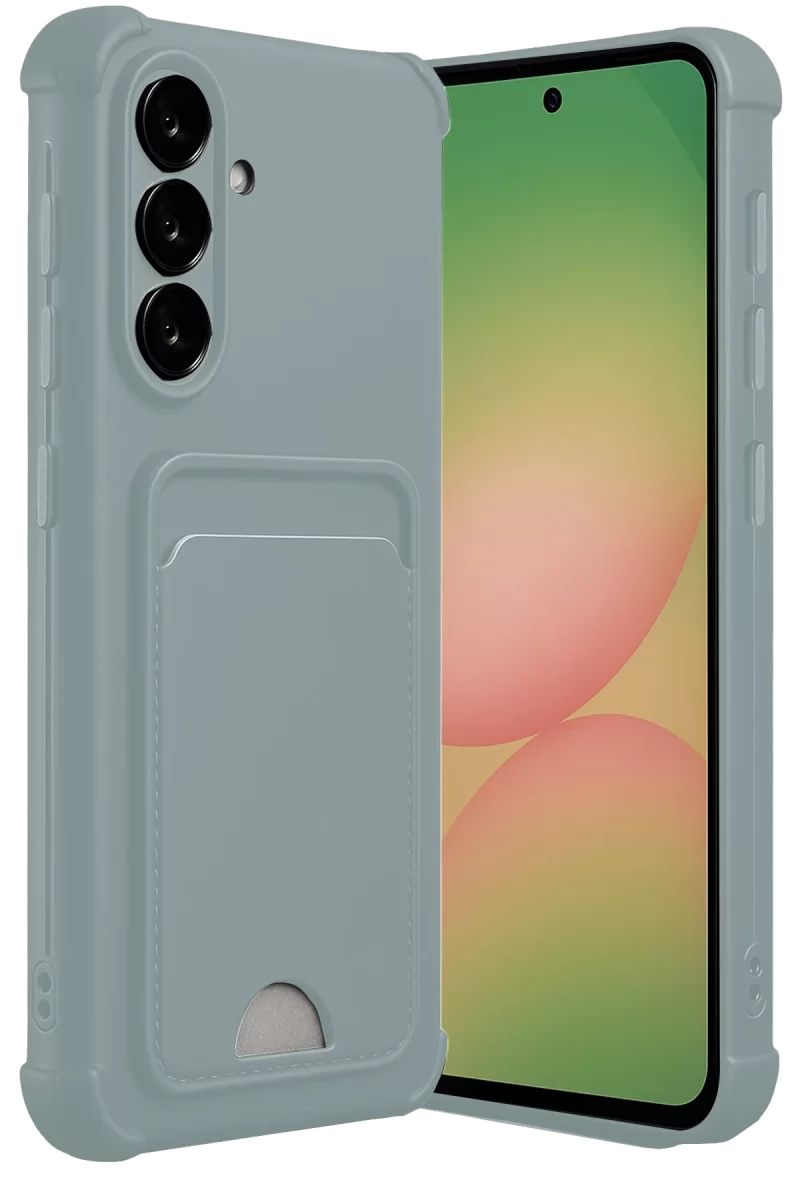 Newface Samsung Galaxy A56 Kılıf Kelvin Kartvizitli Silikon - Açık Yeşil