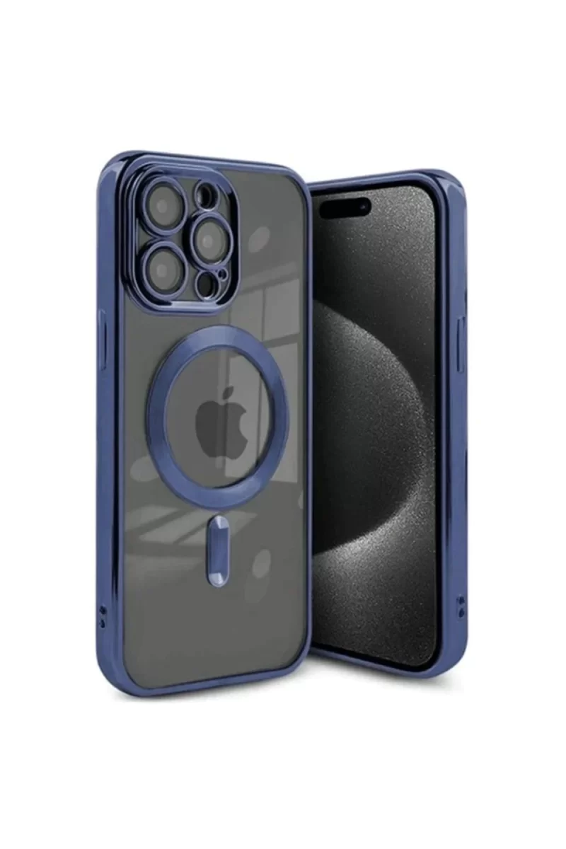 Newface Apple iPhone 15 Pro Max Kılıf Kross Magneticsafe Kapak - Lacivert