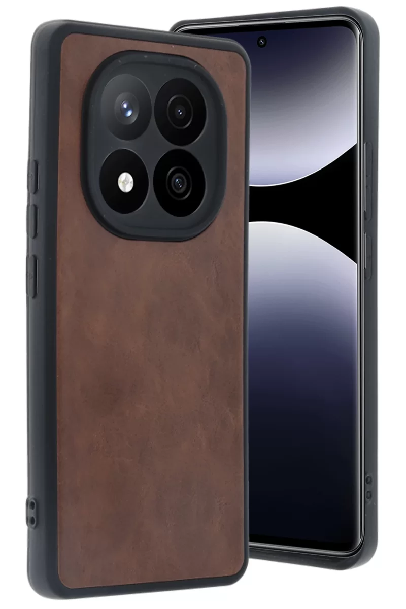Newface Xiaomi Redmi Note 14 Pro 5G Kılıf Aras Deri Kapak - Taba