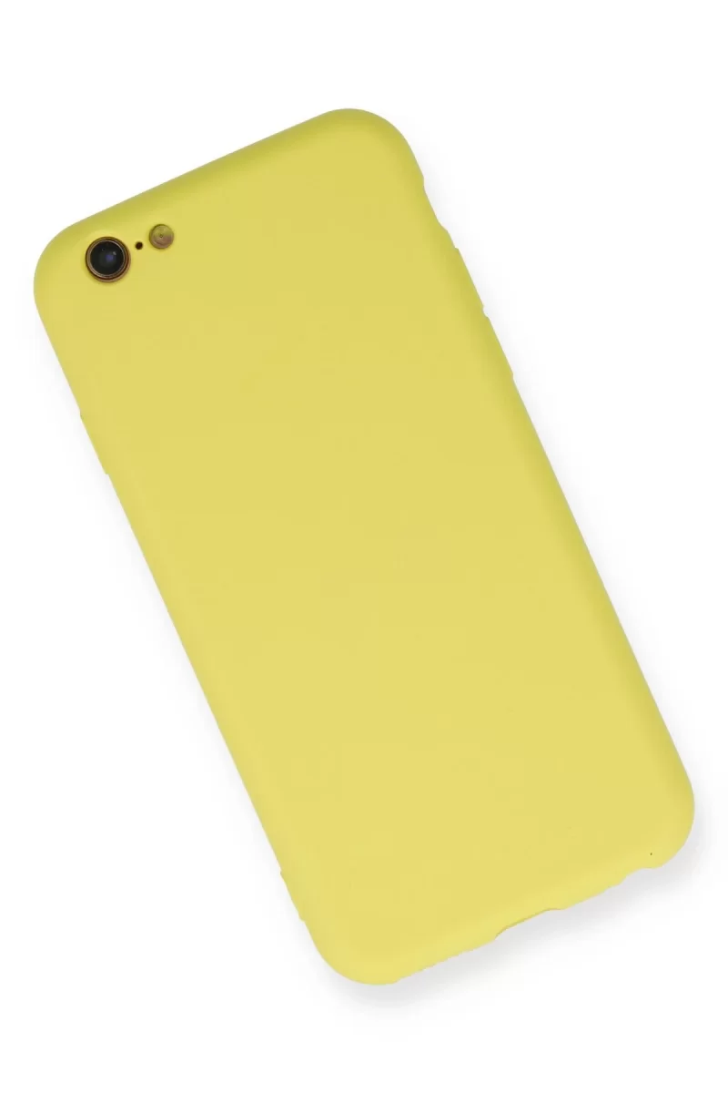 Newface Apple iPhone 6 Kılıf Nano içi Kadife Silikon - Sarı
