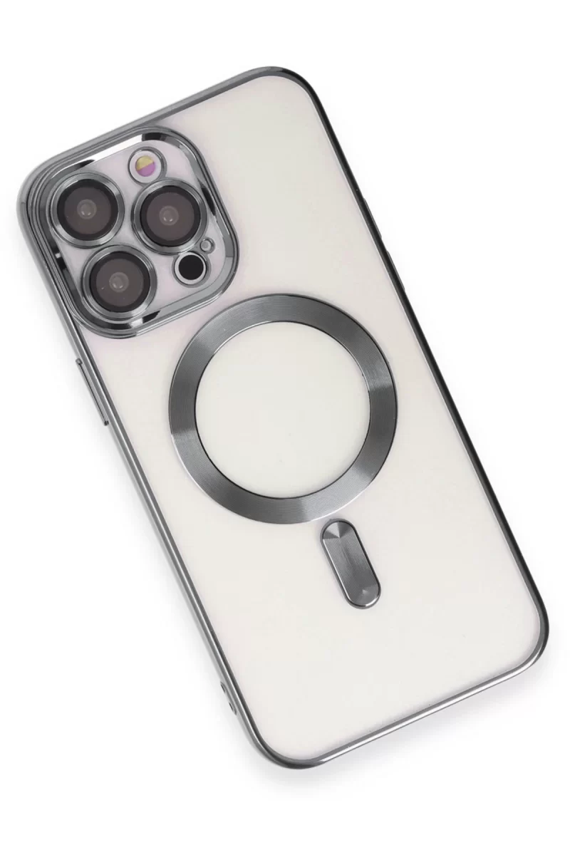 Newface Apple iPhone 15 Pro Max Kılıf Kross Magneticsafe Kapak - Titan Gri