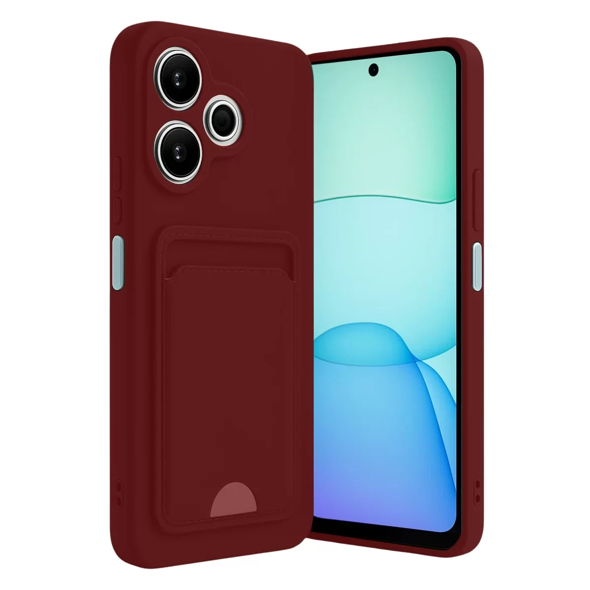 Newface Xiaomi Redmi 13 4G Kılıf Kelvin Kartvizitli Silikon - Bordo