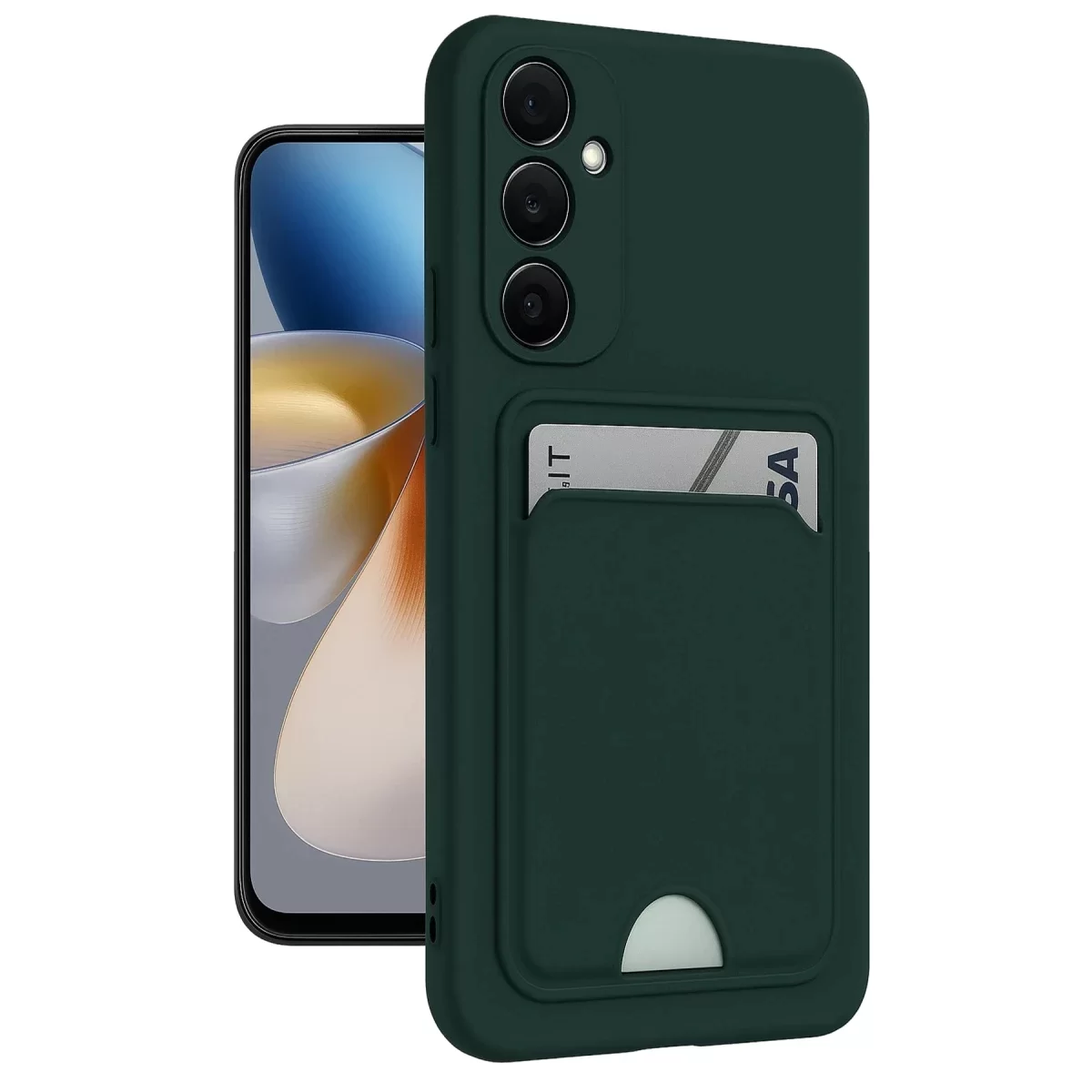 Newface Samsung Galaxy S24 Plus Kelvin Kartvizitli Silikon - Koyu Yeşil