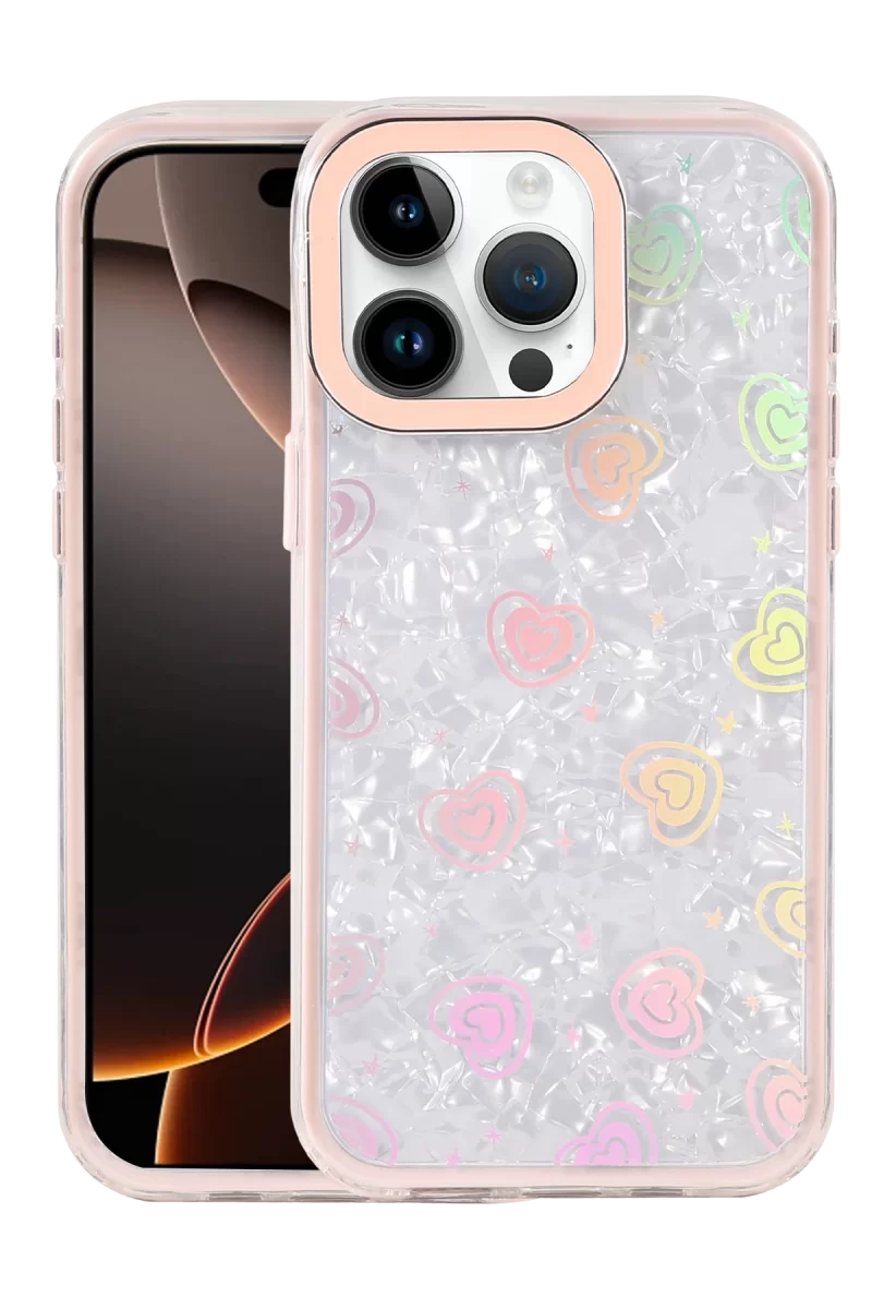 Newface Apple iPhone 16 Pro Max Lumi Desenli Kapak - Pembe