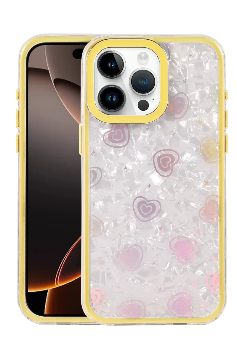 Newface Apple iPhone 16 Pro Max Lumi Desenli Kapak - Sarı
