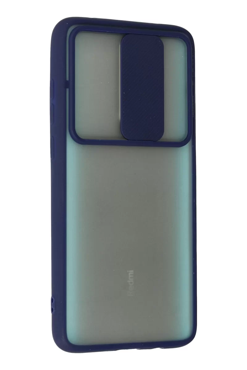 Newface Xiaomi Redmi Note 8 Pro Kılıf Palm Buzlu Kamera Sürgülü Silikon - Lacivert
