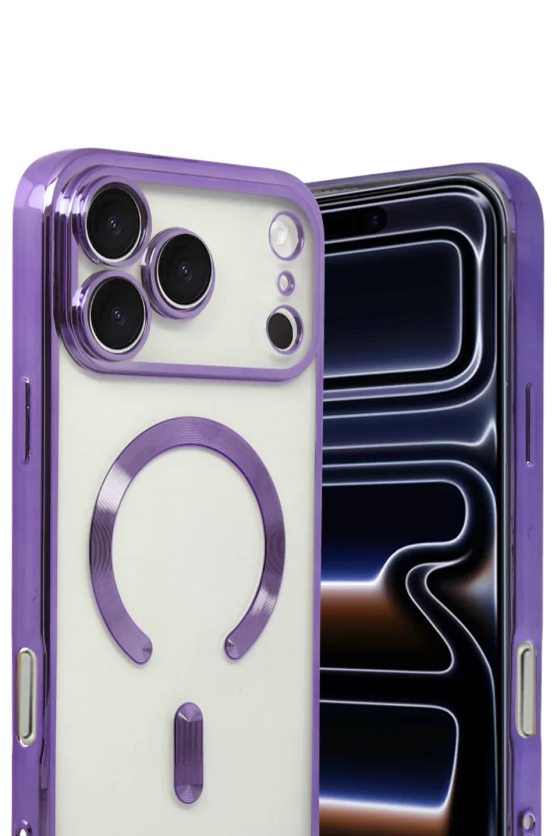 Newface Apple iPhone 17 Pro Max Kross Magneticsafe Kapak - Mor