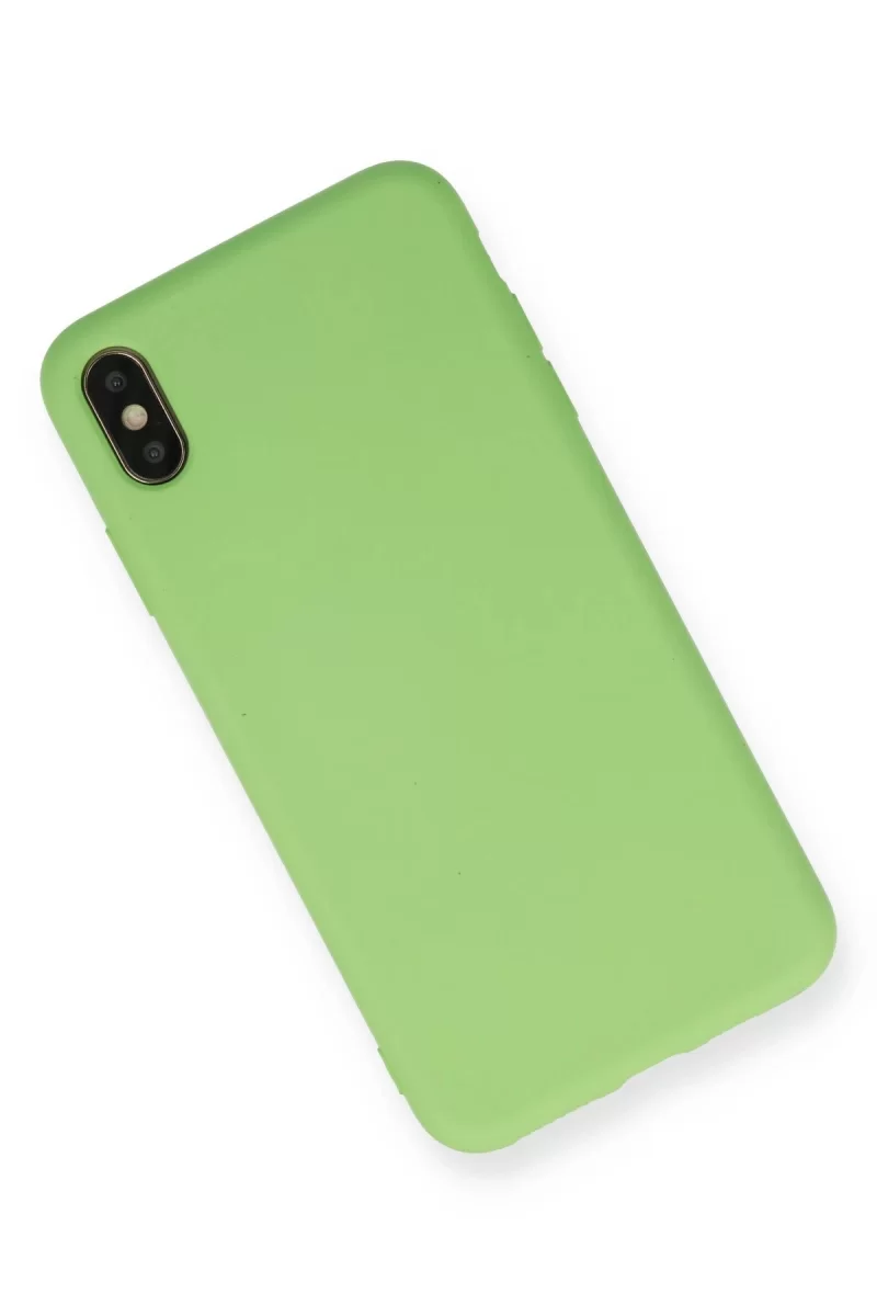 Newface Apple iPhone XS Max Kılıf Nano içi Kadife Silikon - Açık Yeşil