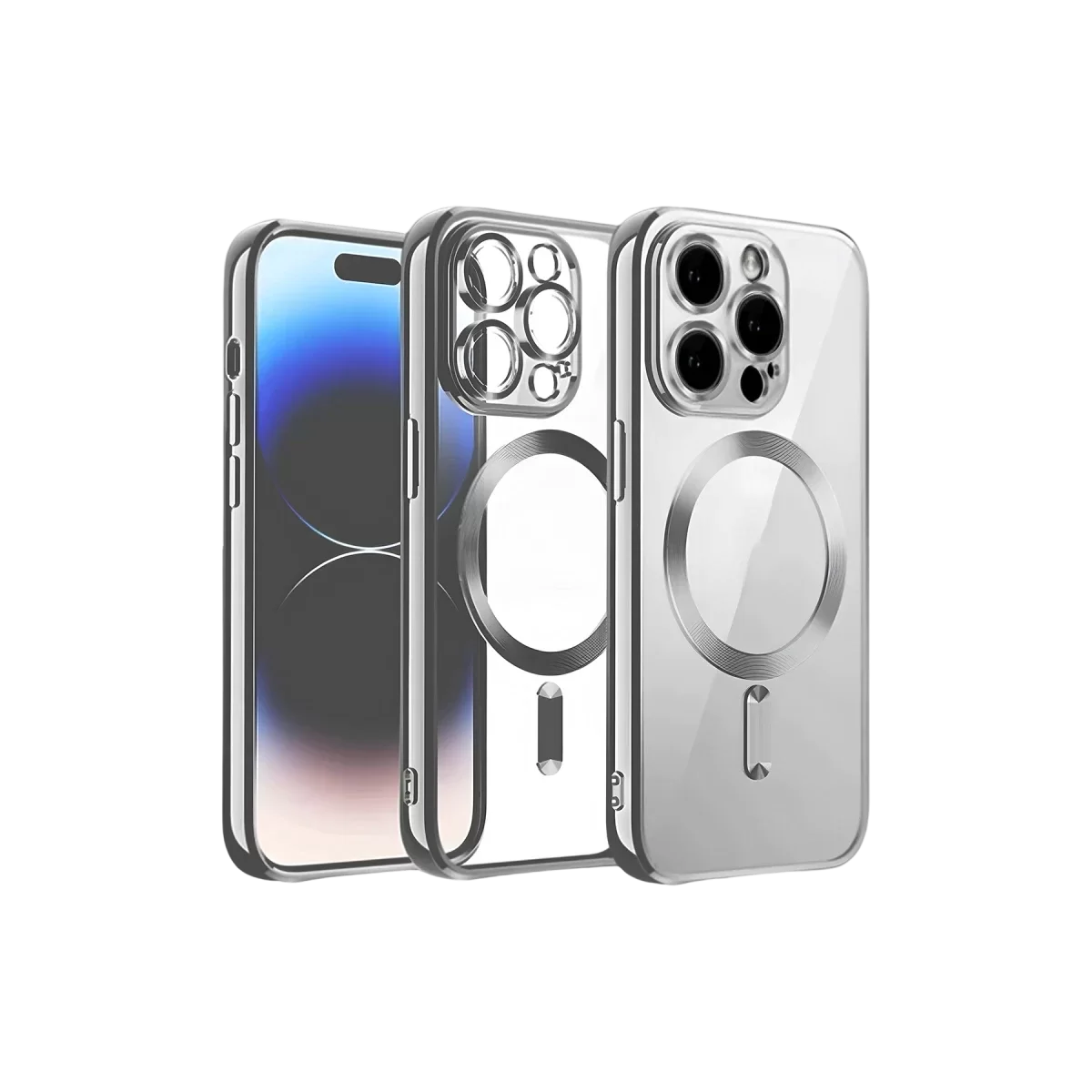 Newface Apple iPhone 12 Pro Kılıf Kross Magneticsafe Kapak - Titan Gri
