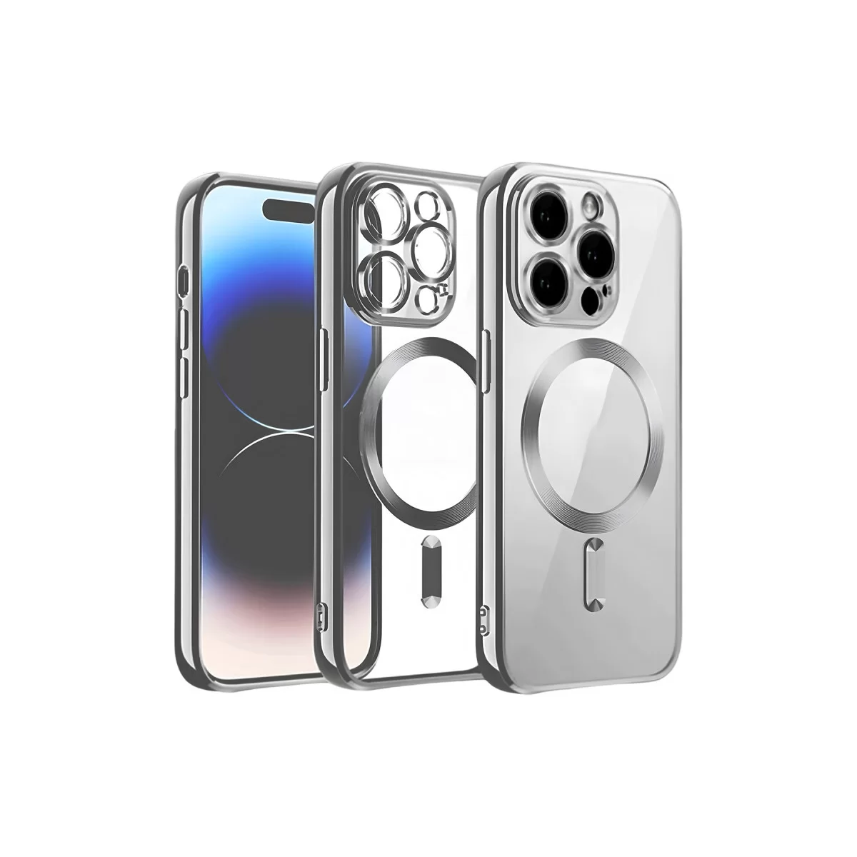 Newface Apple iPhone 12 Pro Kılıf Kross Magneticsafe Kapak - Titan Gri