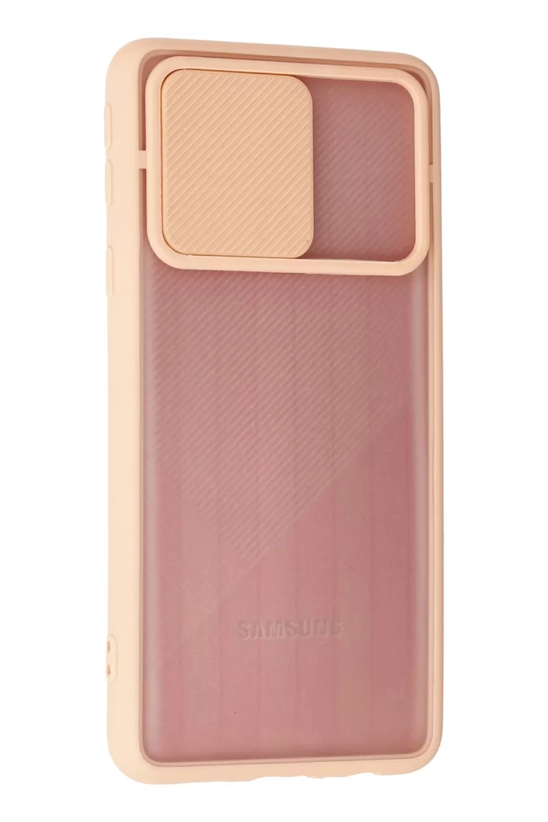 Newface Samsung Galaxy A01 Core Kılıf Palm Buzlu Kamera Sürgülü Silikon - Pembe