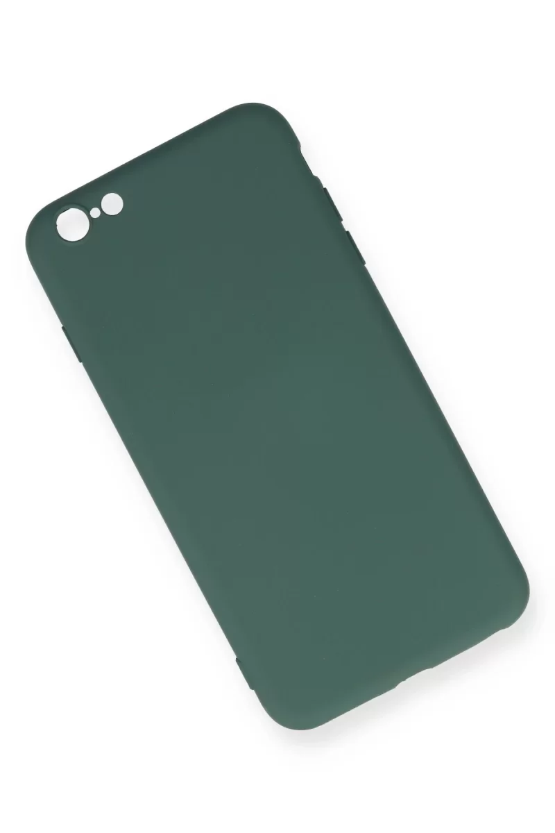 Newface Apple iPhone 6 Plus Kılıf Nano içi Kadife Silikon - Koyu Yeşil