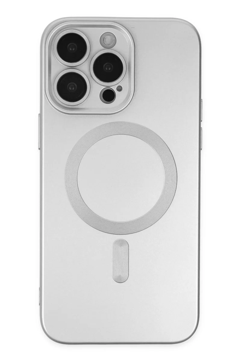 Newface Apple iPhone 13 Pro Kılıf Moshi Lens Magneticsafe Silikon - Gümüş