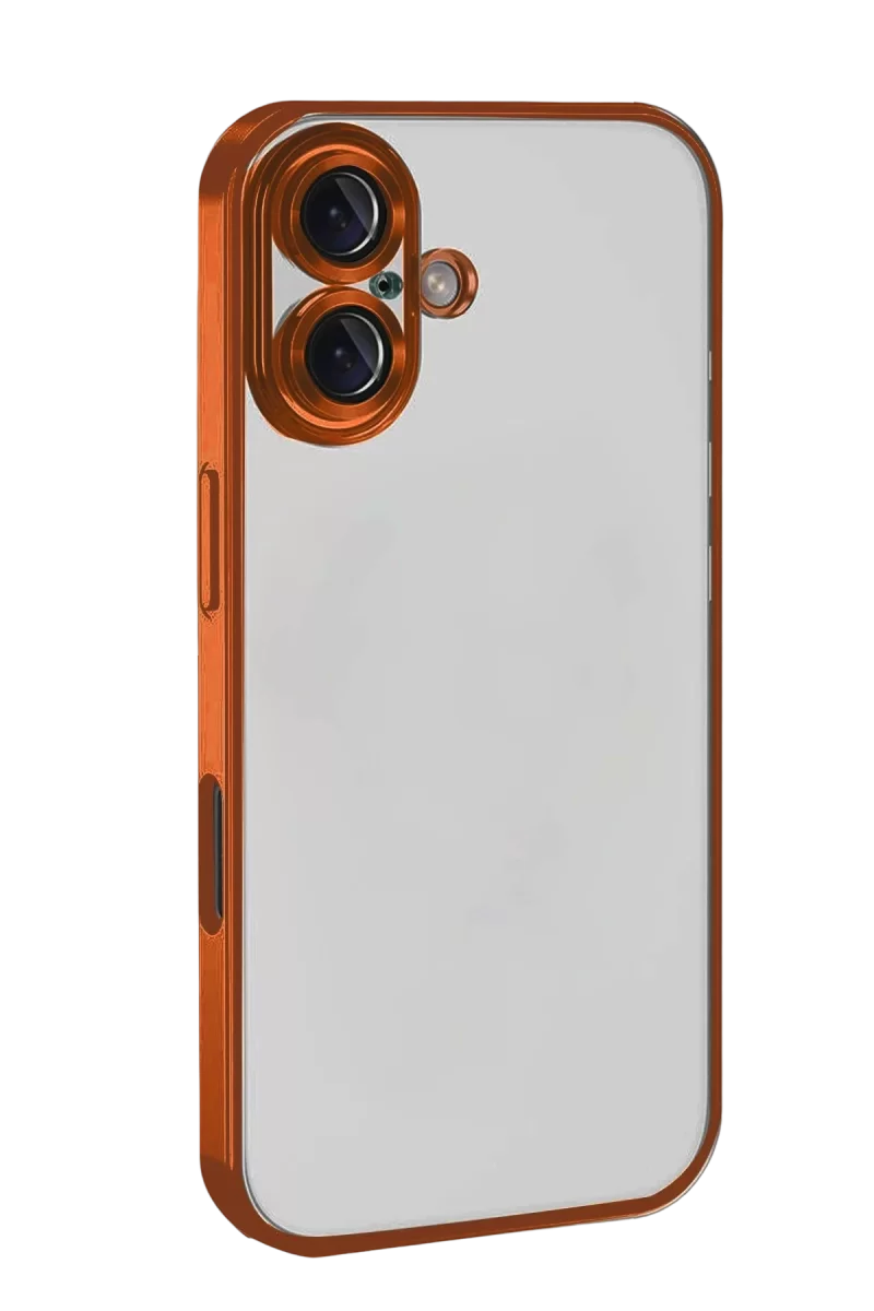 Newface Apple iPhone 17 Razer Lensli Silikon - Turuncu