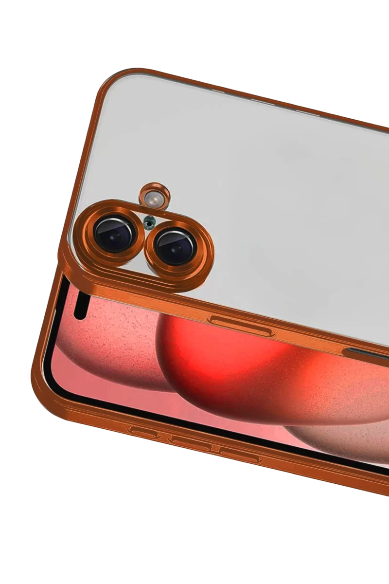 Newface Apple iPhone 17 Razer Lensli Silikon - Turuncu