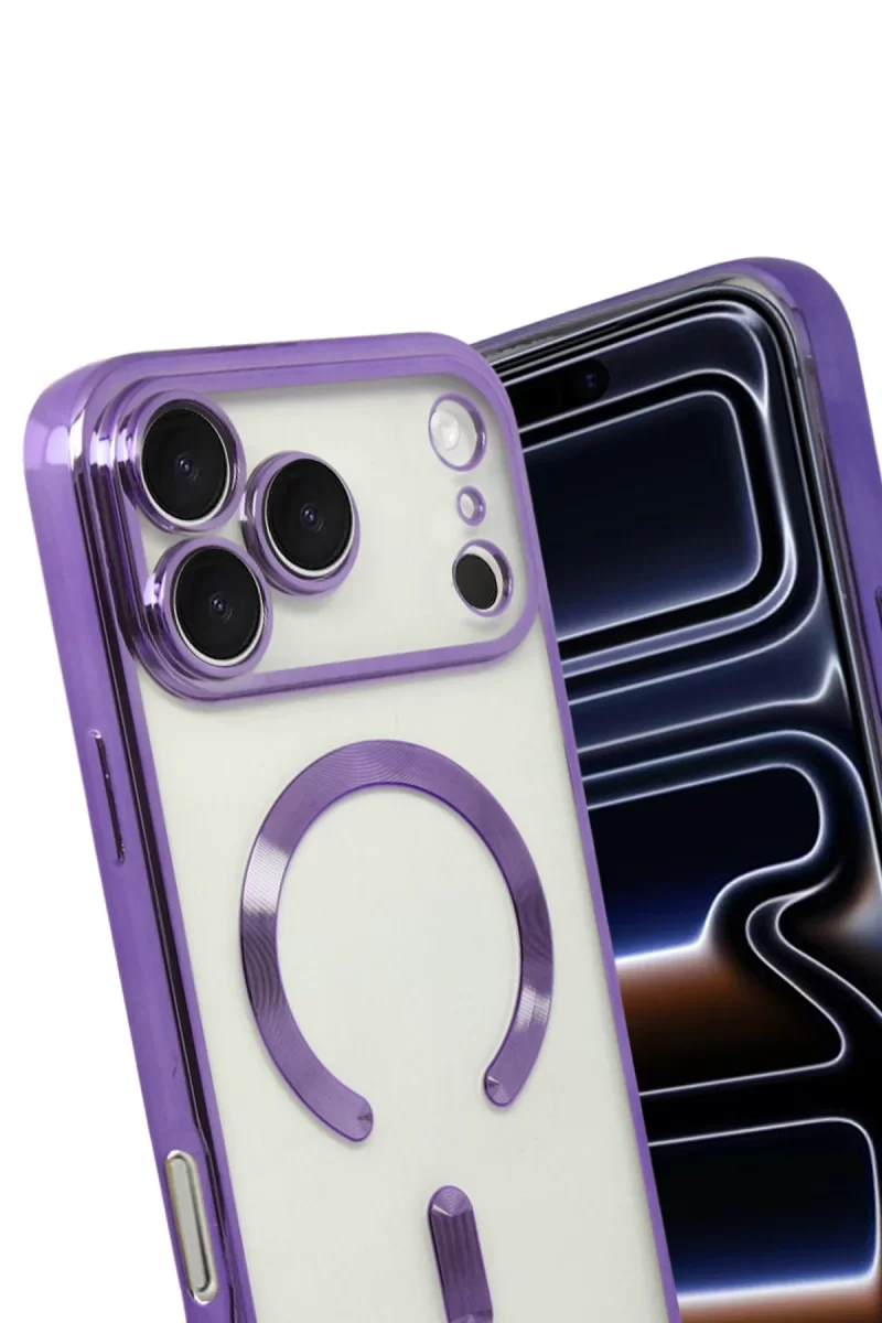 Newface Apple iPhone 17 Pro Kross Magneticsafe Kapak - Mor