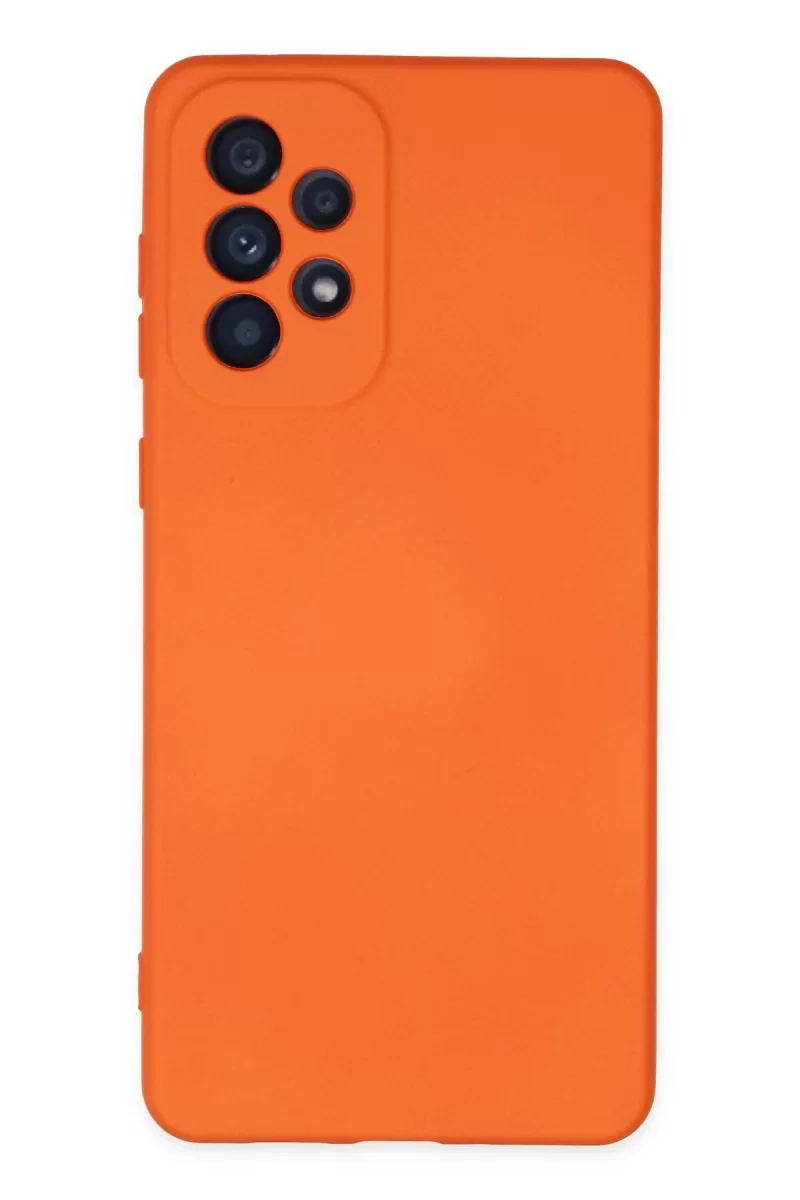 Newface Samsung Galaxy A23 4G Kılıf Nano içi Kadife Silikon - Turuncu