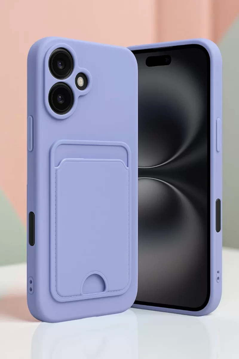 Newface Apple iPhone 16 Kılıf Kelvin Kartvizitli Silikon - Bordo