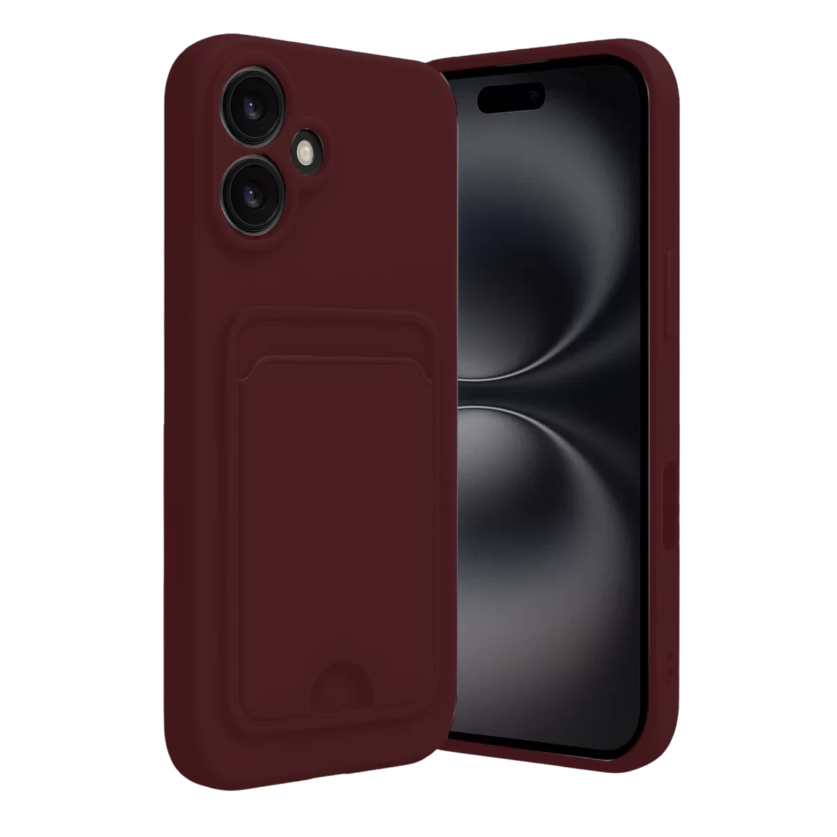 Newface Apple iPhone 16 Kılıf Kelvin Kartvizitli Silikon - Bordo