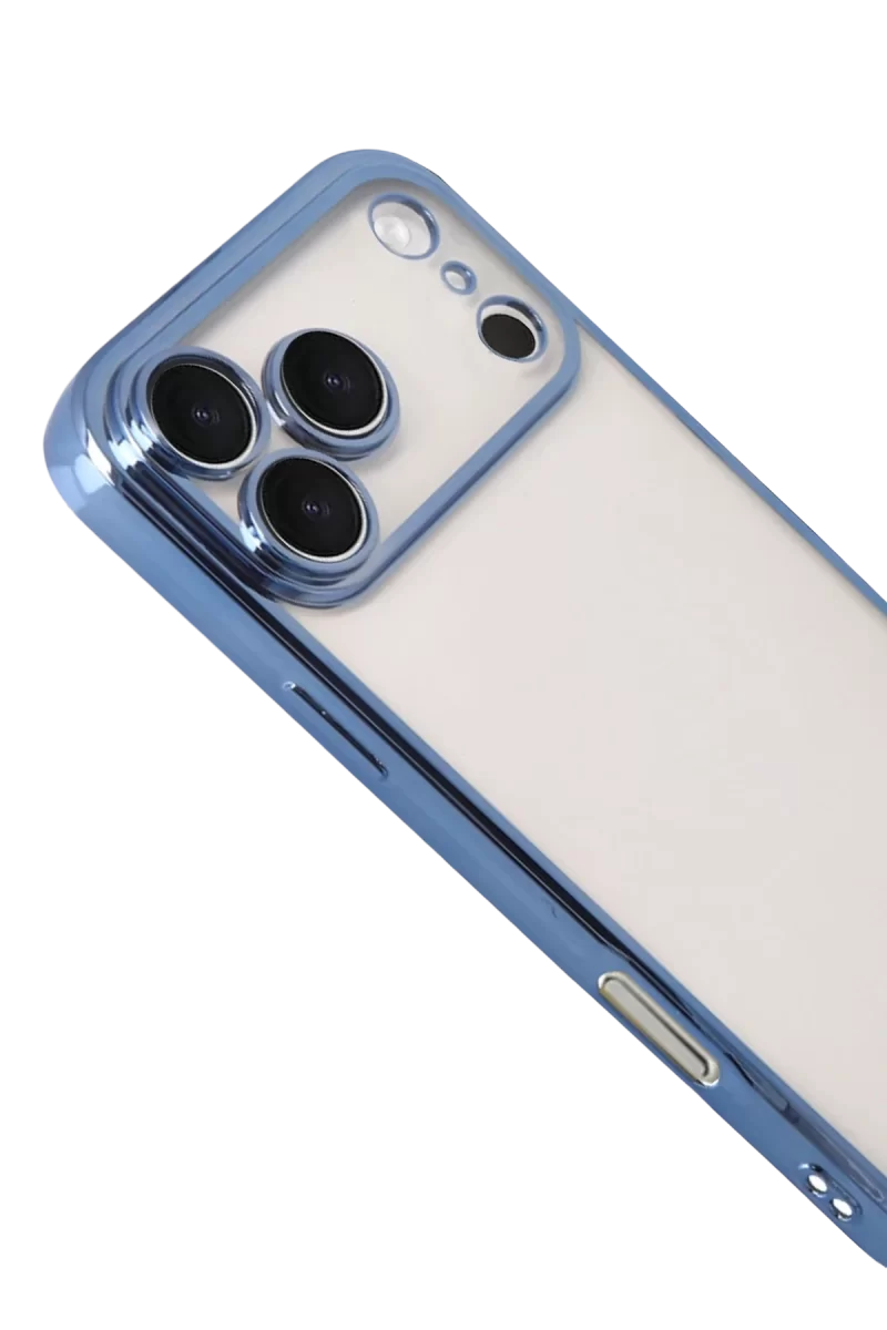 Newface Apple iPhone 17 Pro Razer Lensli Silikon - Açık Mavi