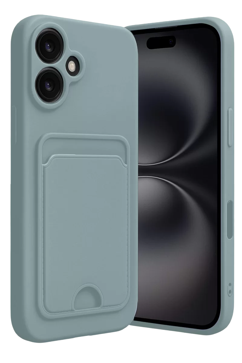 Newface Apple iPhone 16 Kılıf Kelvin Kartvizitli Silikon - Açık Yeşil