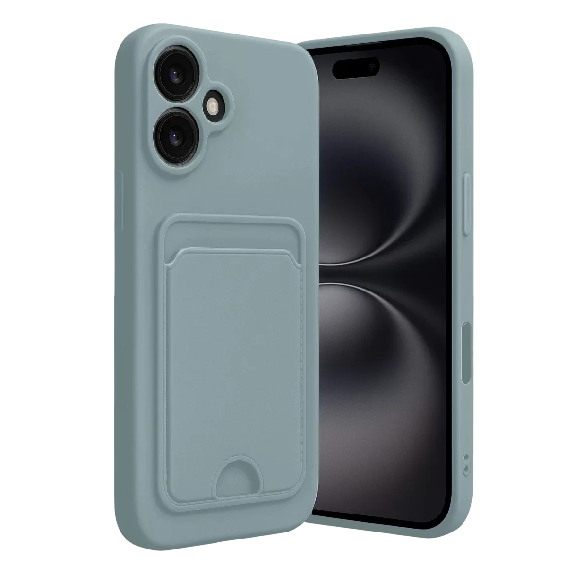 Newface Apple iPhone 16 Kılıf Kelvin Kartvizitli Silikon - Açık Yeşil